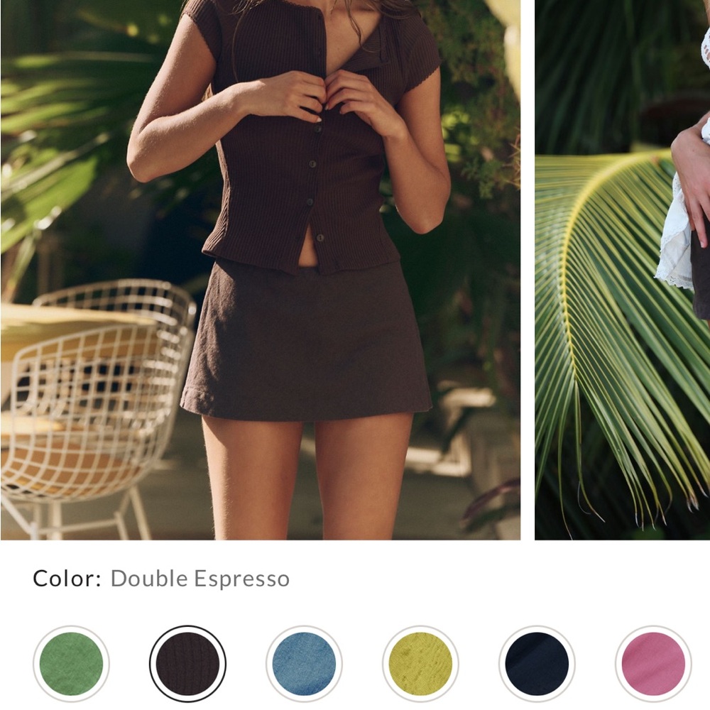 Free People Espresso Mini Skirt